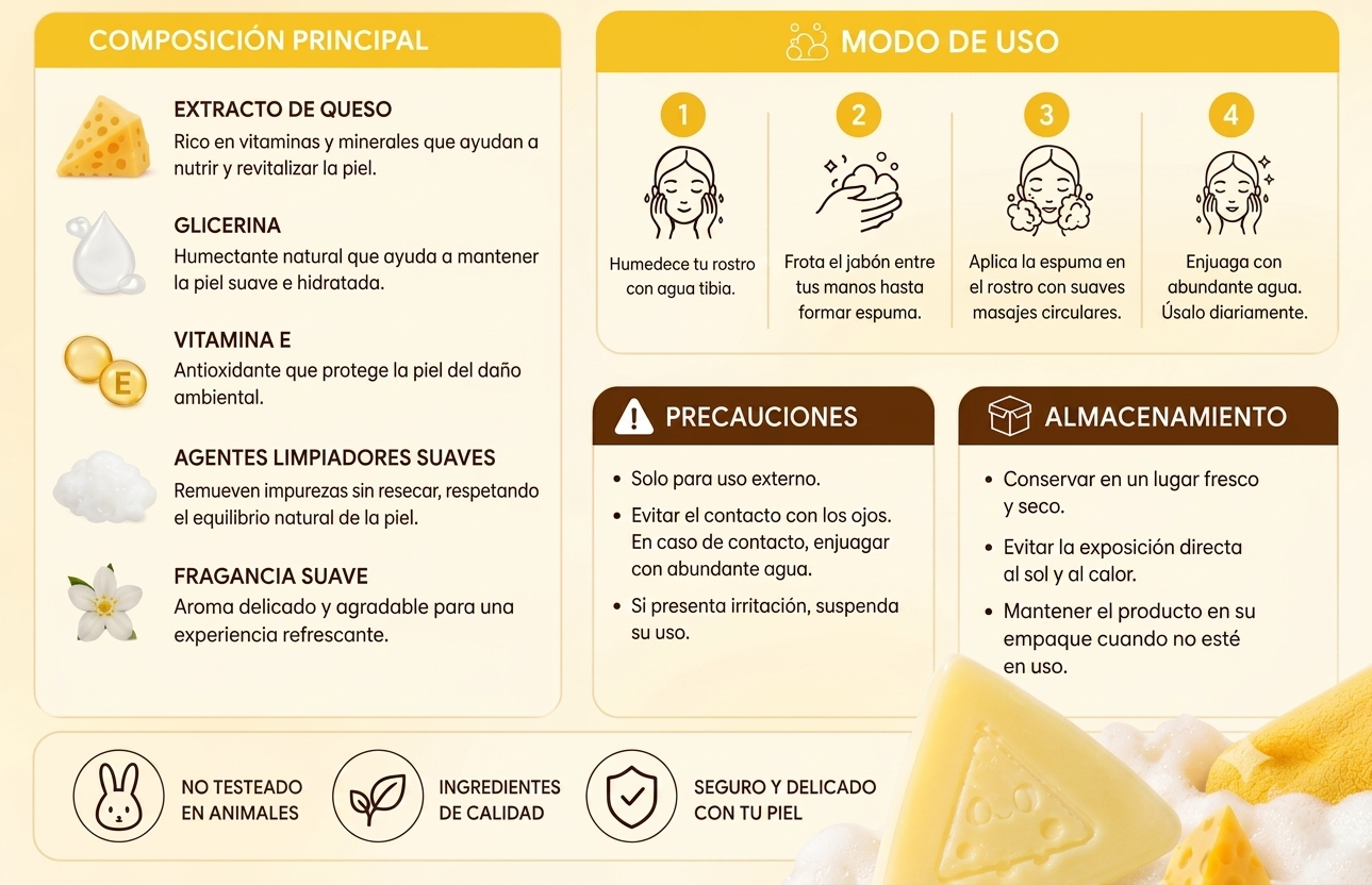 Ilumina tu piel y elimina impurezas con Cheese Face Soap
