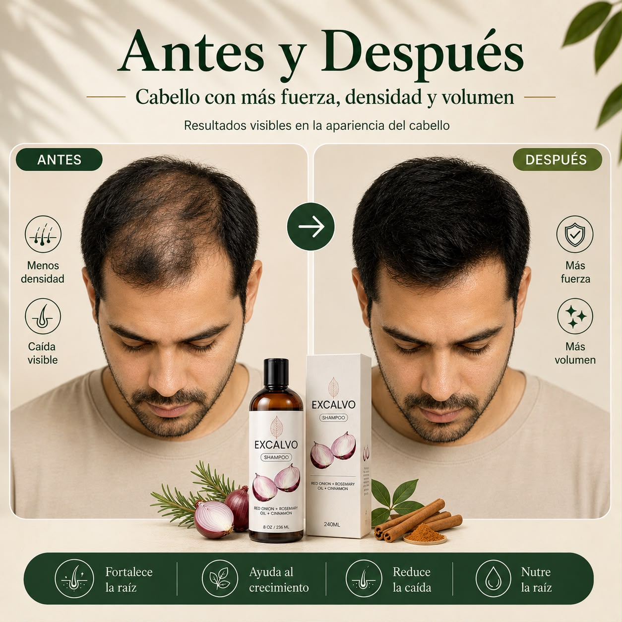 Recupera tu cabello y engrosa la fibra desde la raíz con Excalvo Shampoo USA
