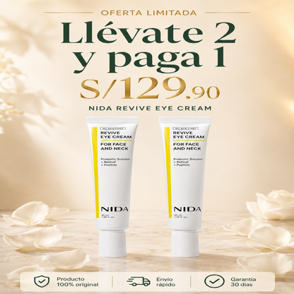 Rejuvenece tu mirada y borra las líneas de cansancio con NIDA Revive Eye Cream
