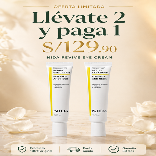 Rejuvenece tu mirada y borra las líneas de cansancio con NIDA Revive Eye Cream